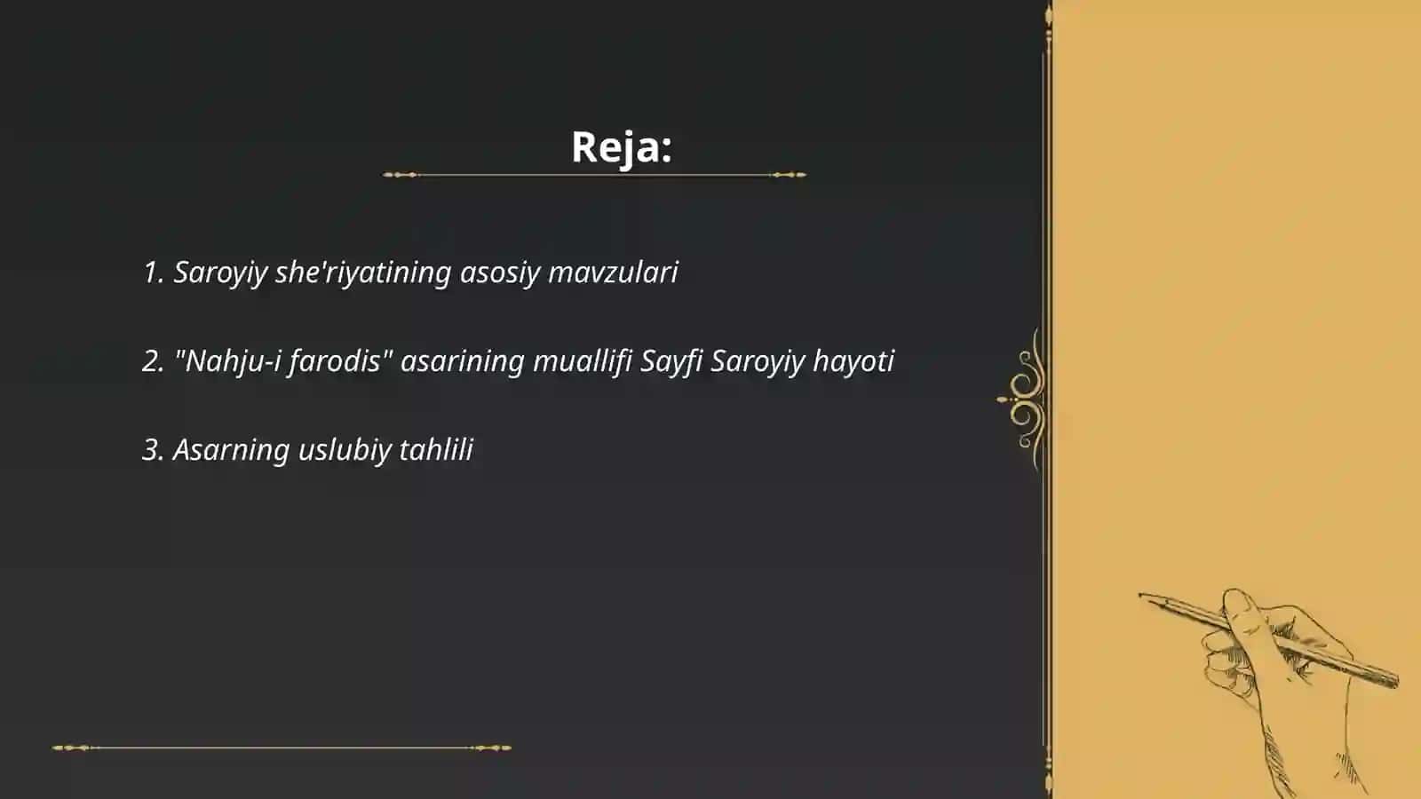 Saroyiy she'riyatining asosiy mavzulari 2