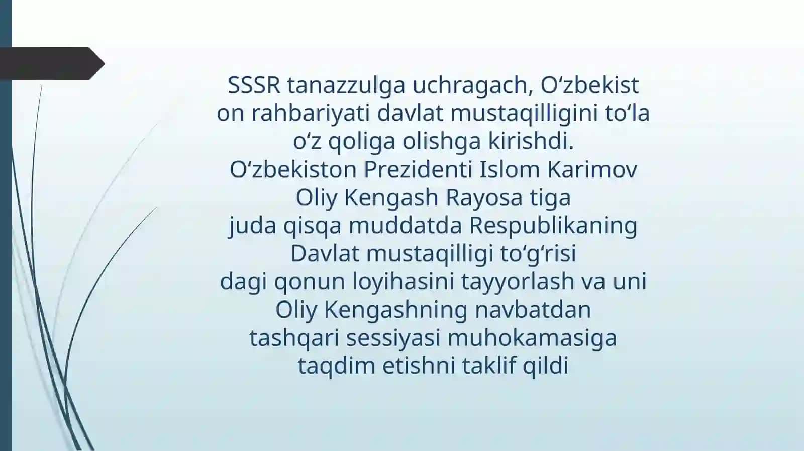 O‘zbekistonning Davlat mustaqilligi 2
