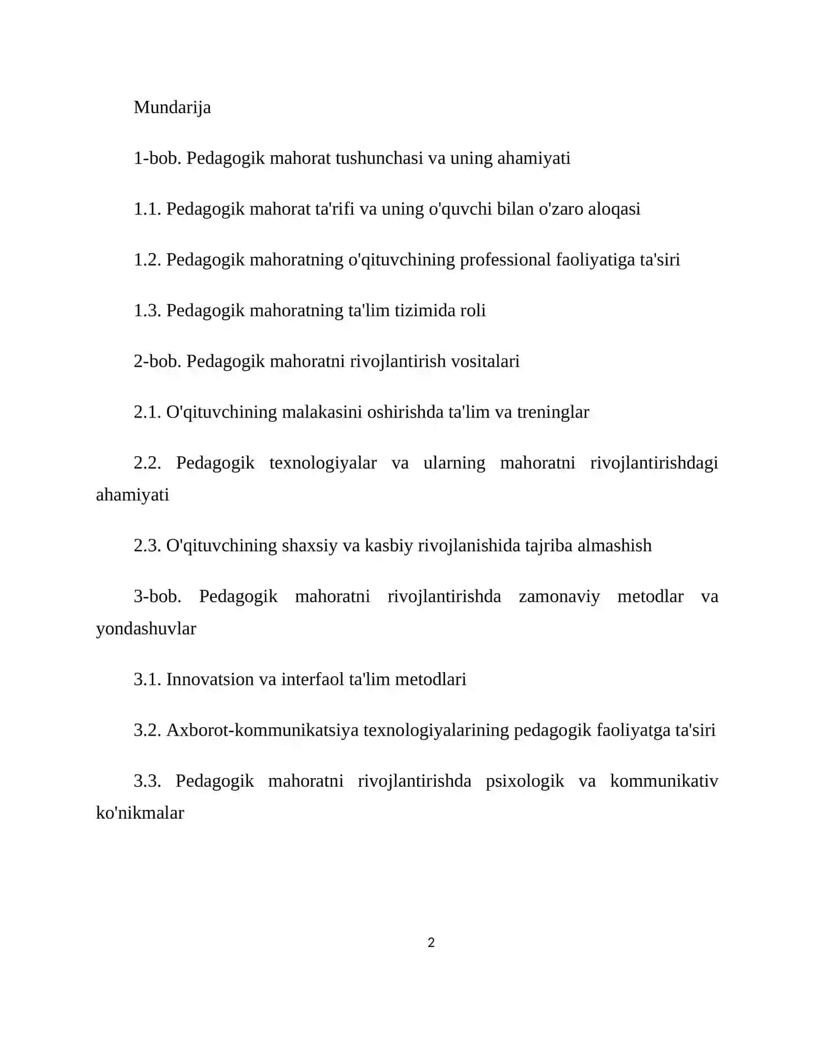 Pedagogik mahoratni rivojlantirish 2