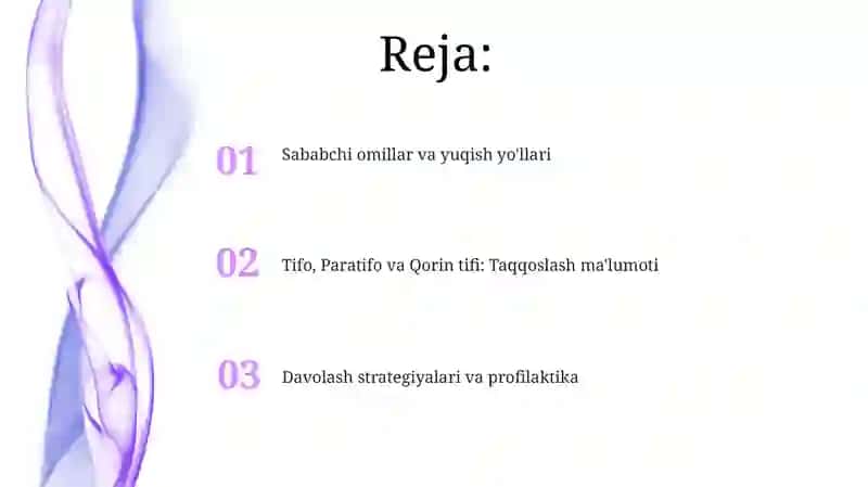 Tifo, Paratifo va Qorin tifi kasalliklari 2