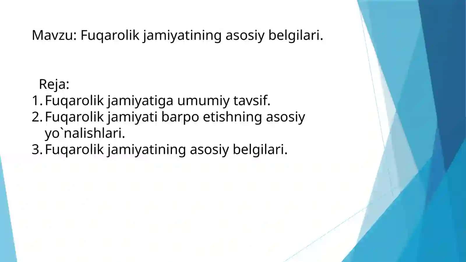 Fuqarolik jamiyatining asosiy belgilari 2