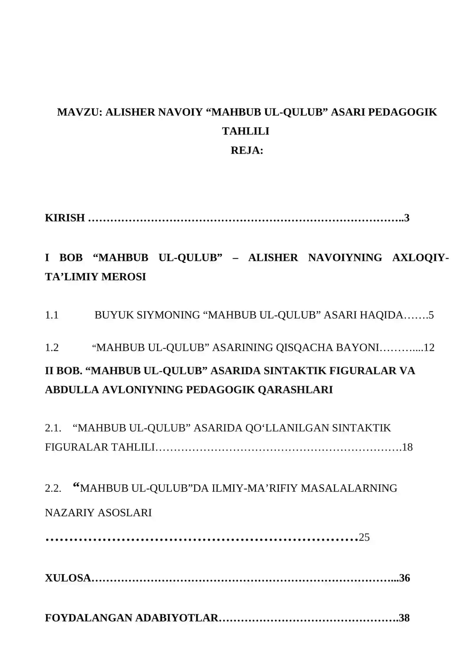 Alisher Navoiy Mahbub ul qulub asari 2