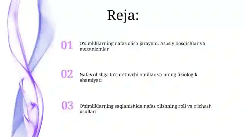 O'simliklar nafas olishi 2