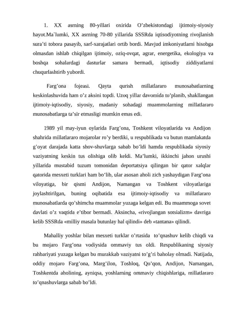 O`zbekistondagi ijtimoiy-siyosiy jarayonlar 2