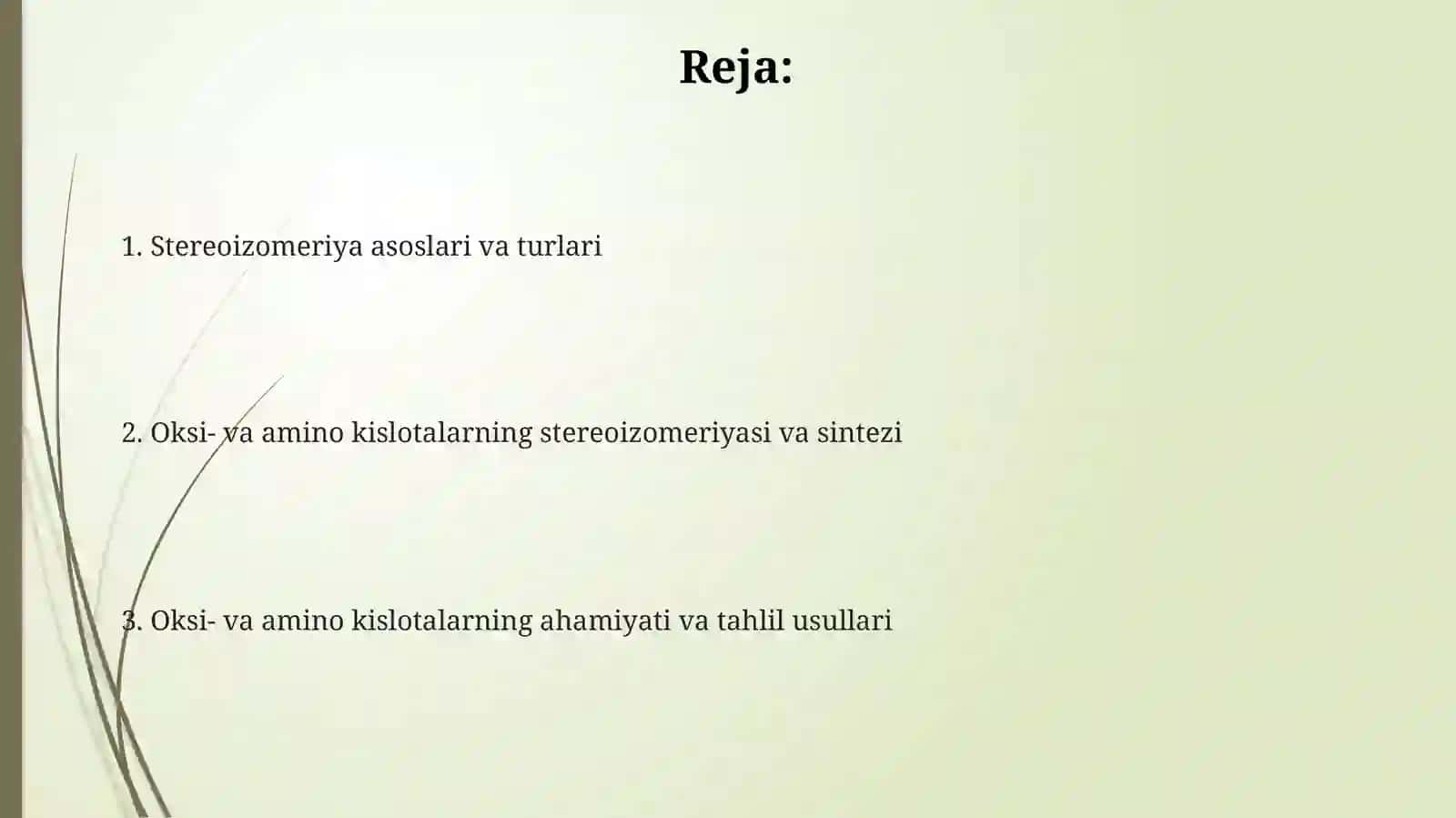 Stereoizomerlar va Xirallik Asoslari 2