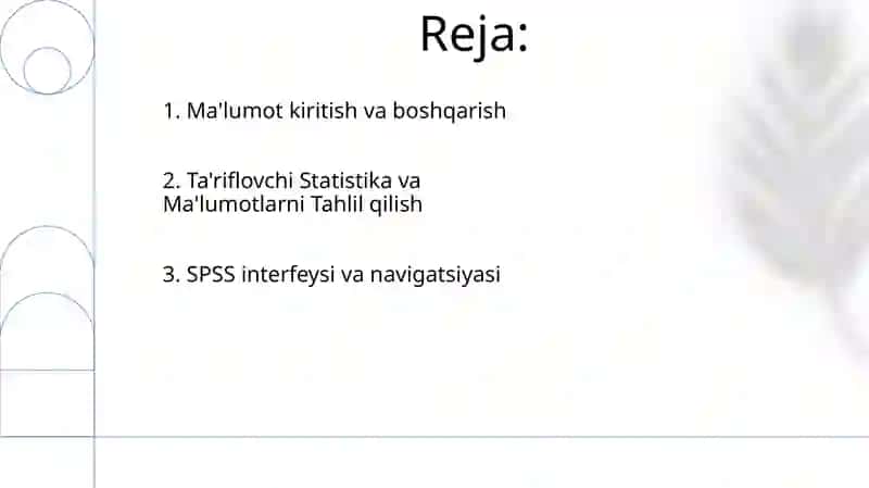 SPSS dasturi haqida umumiy tushuncha 2