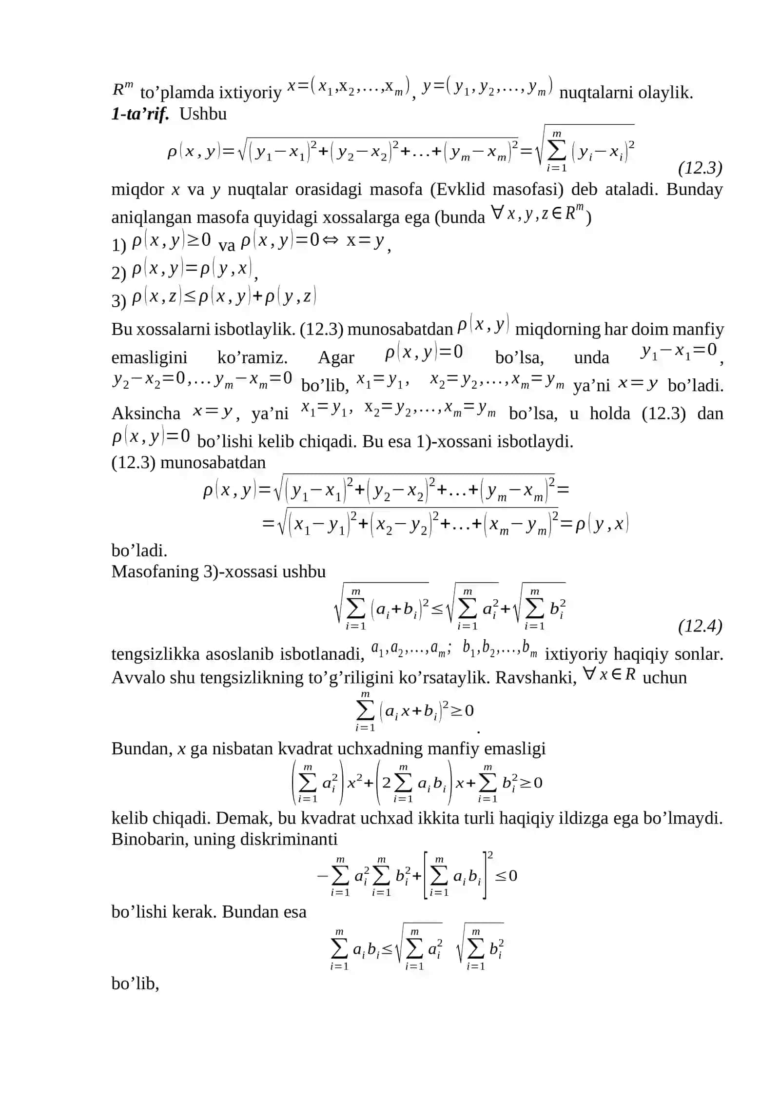 Matematik analiz asoslari 2