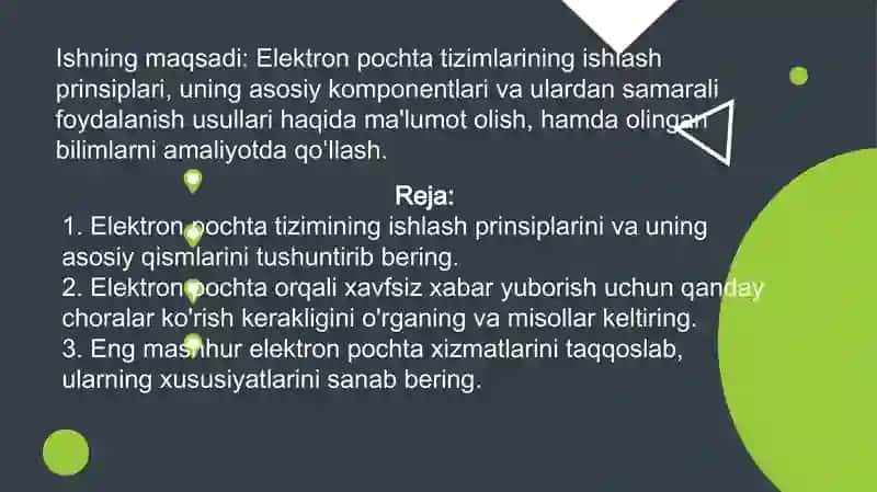 Elektron pochta va undan foydalanish 2