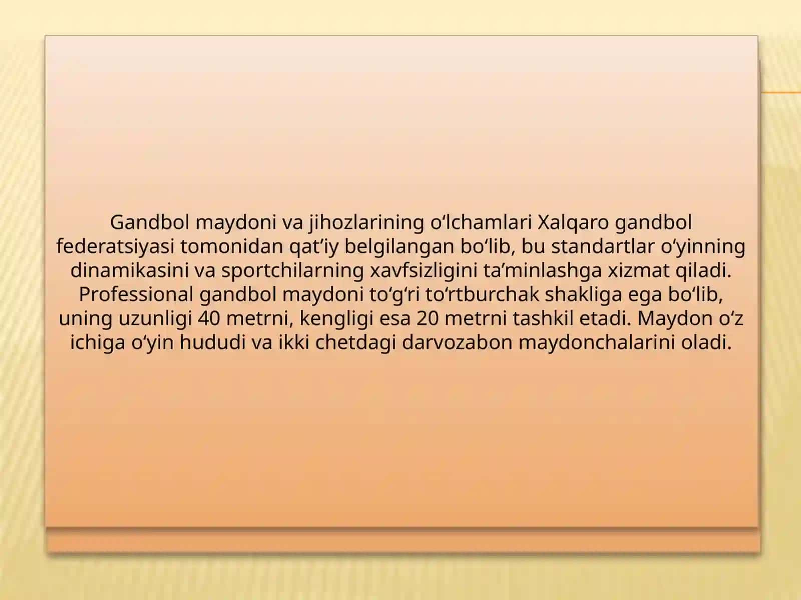 Gandbol maydoni jihozlari 2