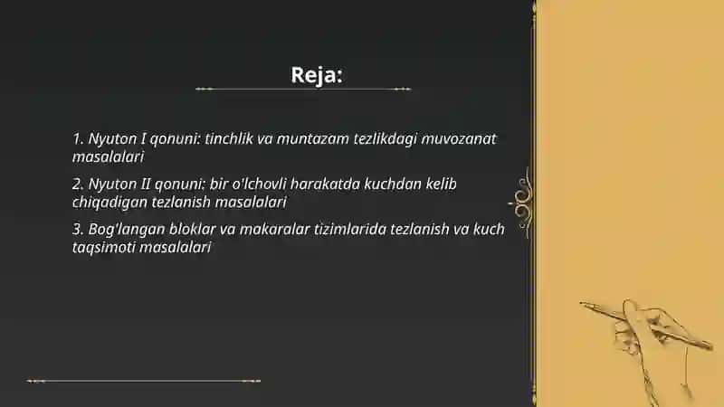 Nyuton qonunlariga oid masalalar 2