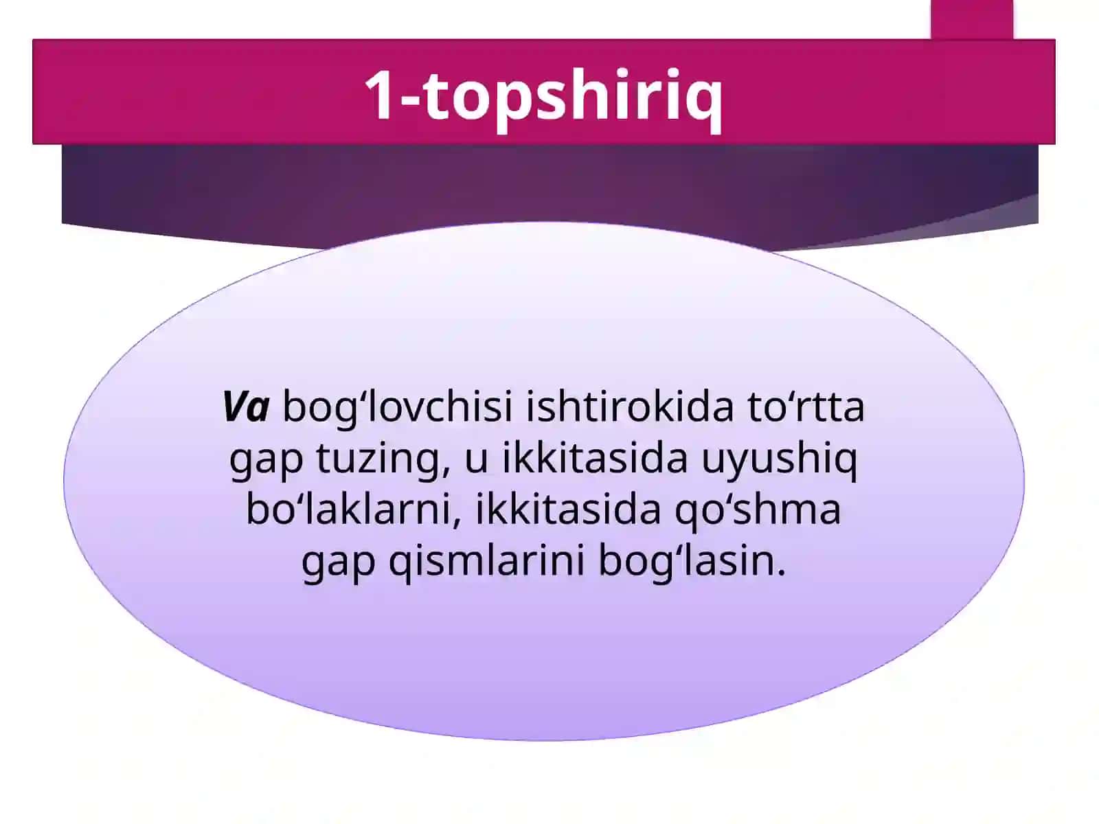 9-sinf Ona tili fanidan Mustahkamlash dars ishlanmasi 2