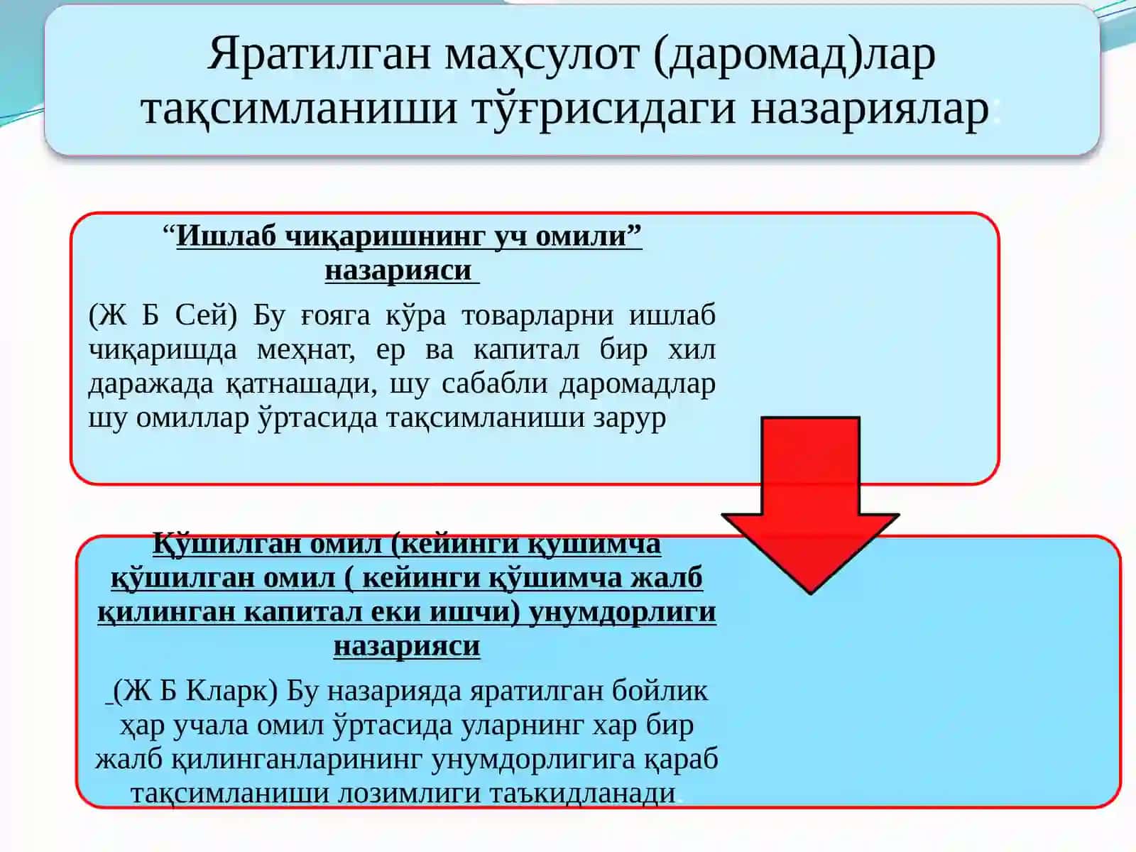 Омилли даромадлар ва иш ҳақининг шаклланиши. Ишчи кучи бозори ва бандлик 2