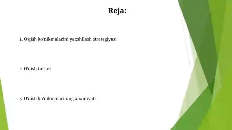 O'qish malakalari 2