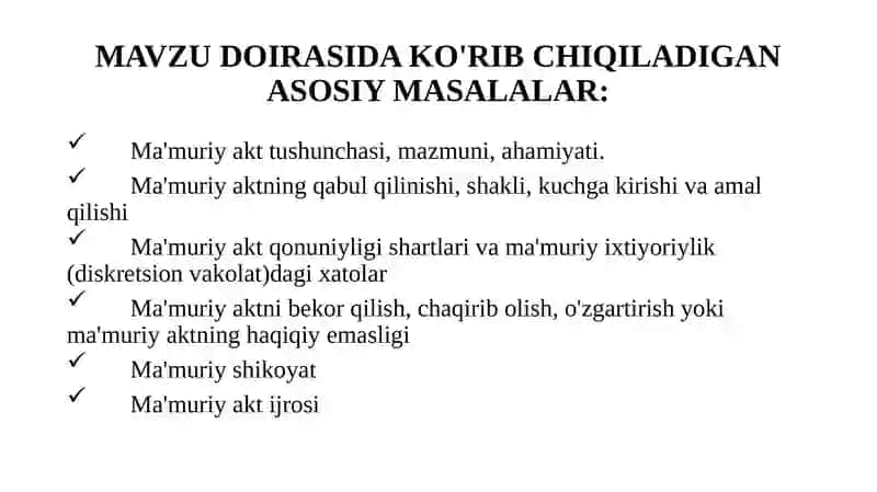 Ma'muriy akt 2
