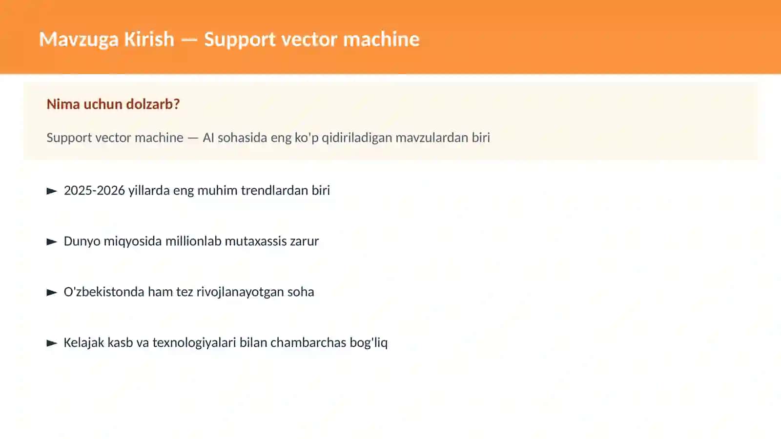 AI | MACHINE LEARNING ASOSLARI 2