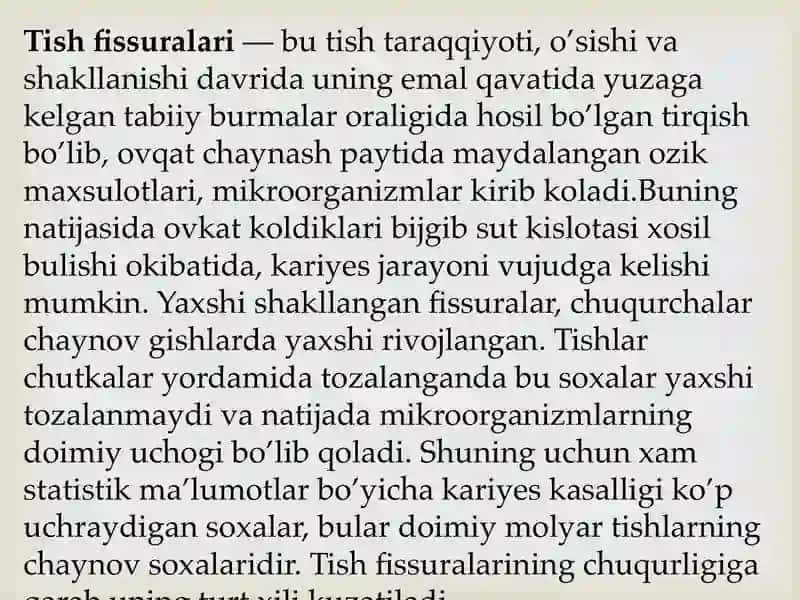 Fissuralarni germetizatsiya qilish usullari. 2