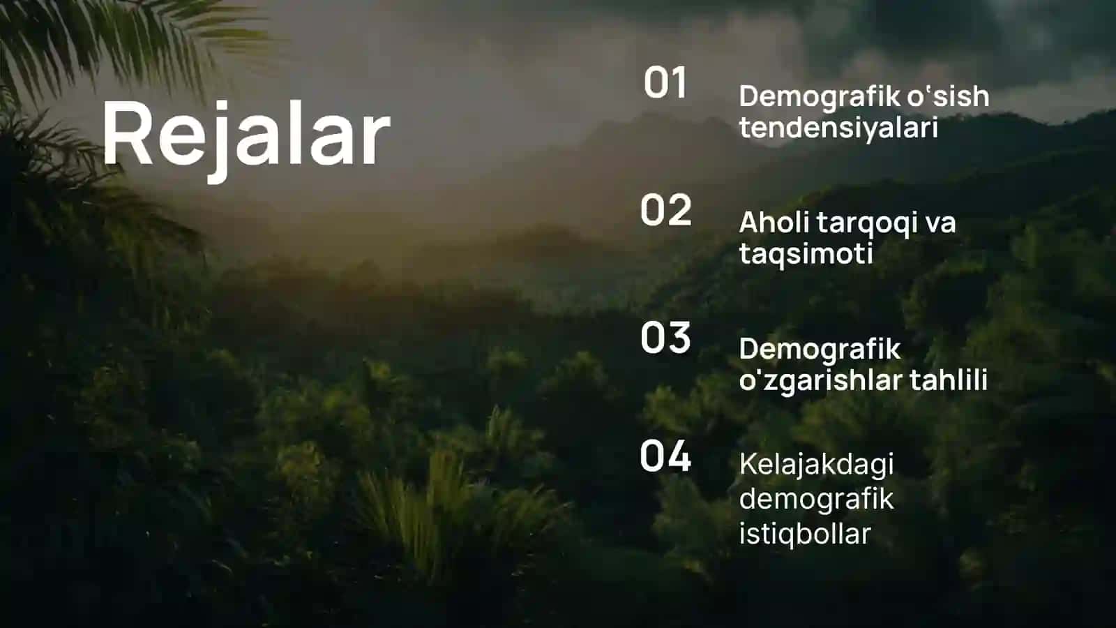 Demografik jarayoning rivojlanishi 2
