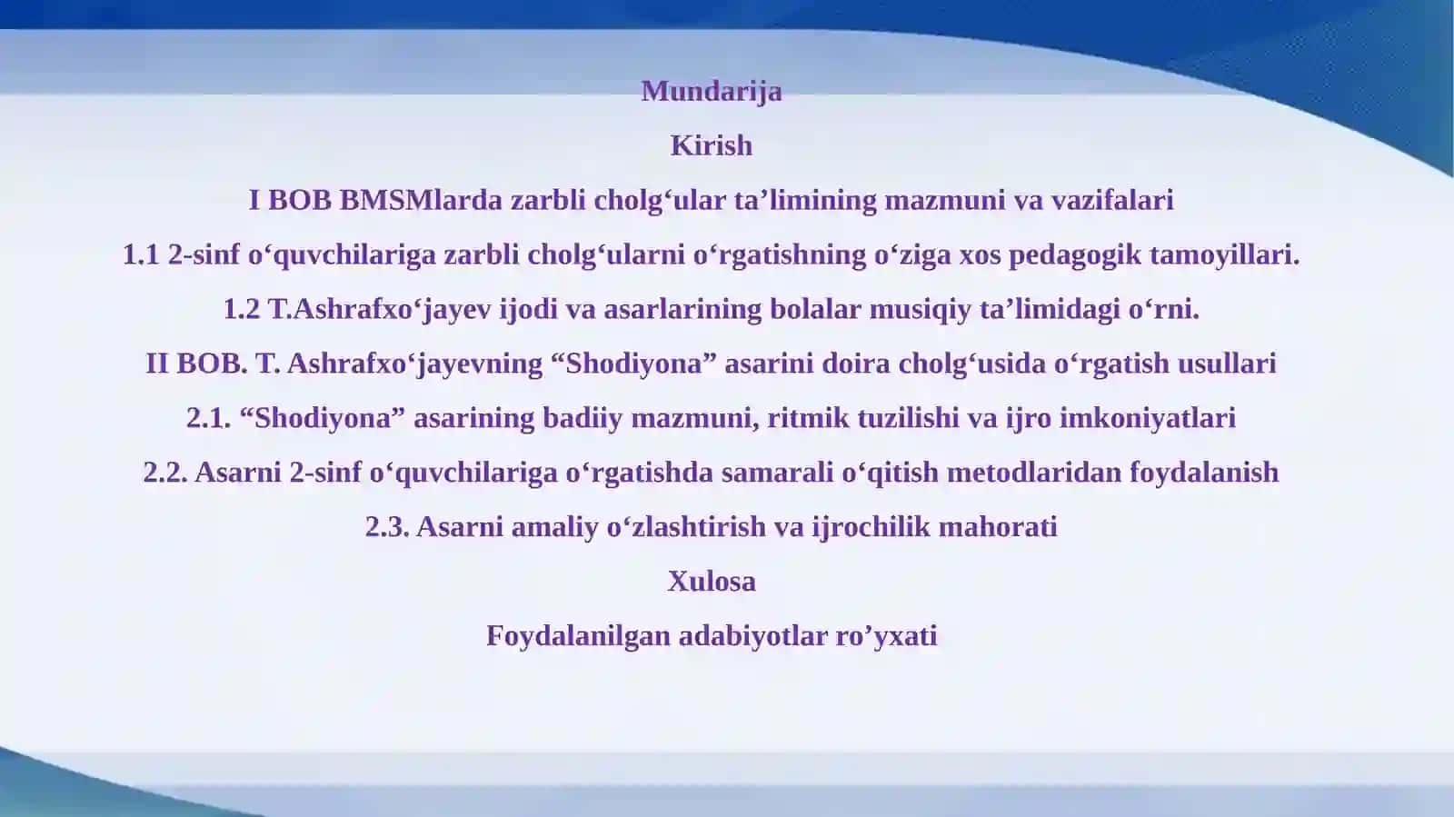 “Shodiyona” asarini o‘rgatish metodikasi 2