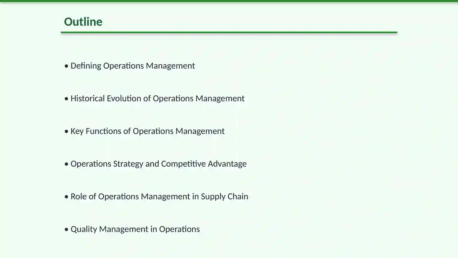 Role of operations management 2