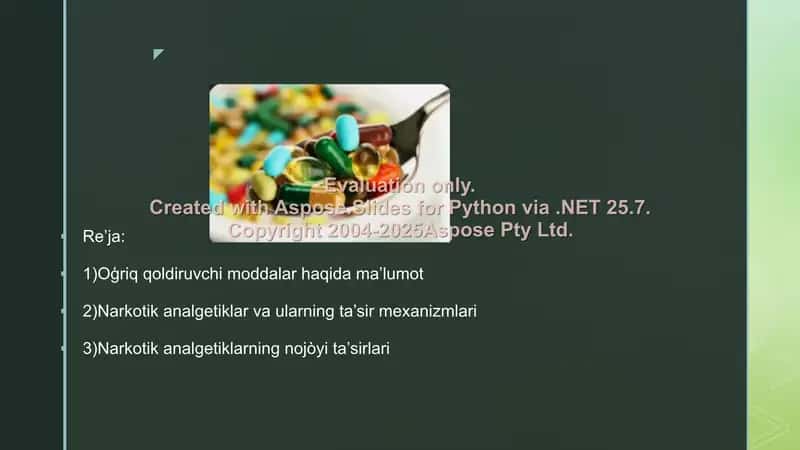 Narkotik analgetiklar 2