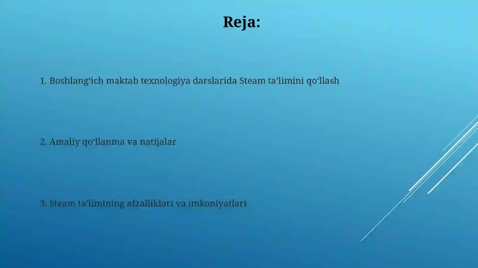 Steam ta'limi BoshlangʼichsinftexnologiyadarslaridaSTEAM 2