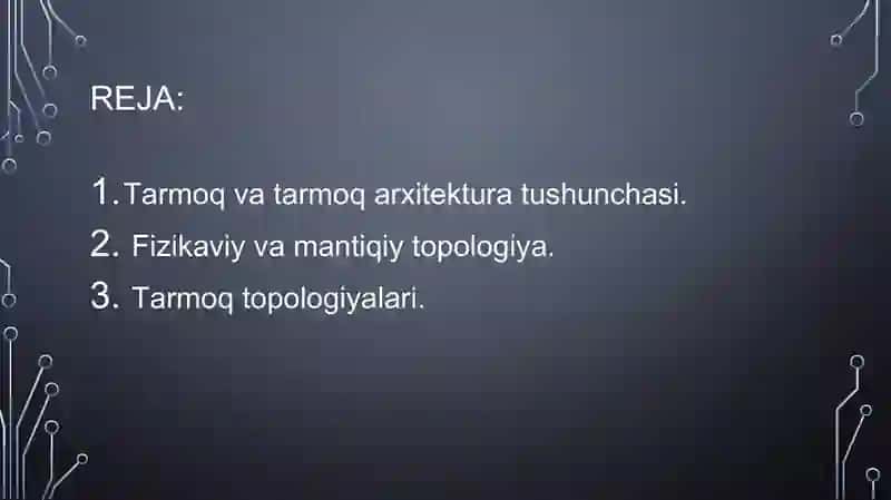 Tarmoq arxitekturasi 2