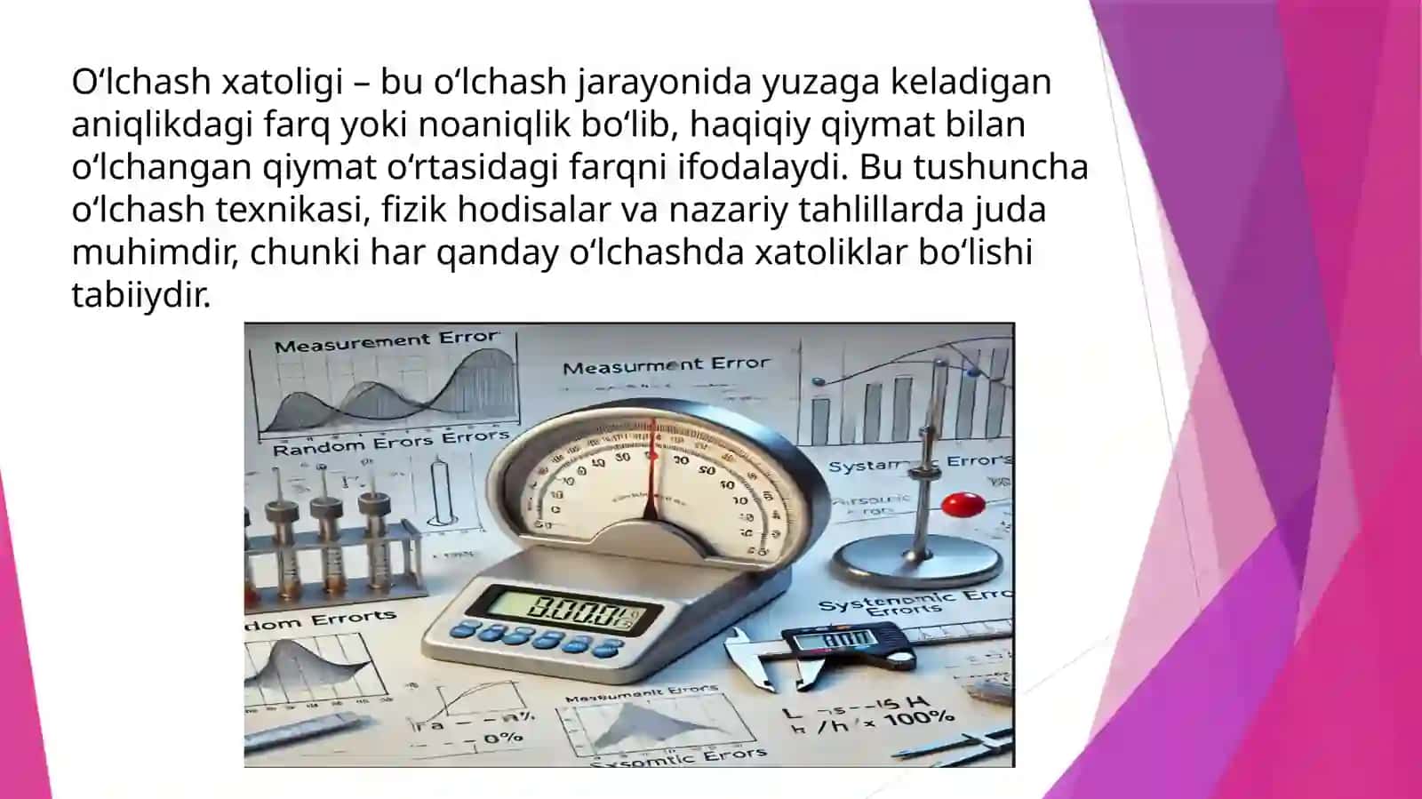 Xatoliklar va oʻlchashning xatoliklari 2
