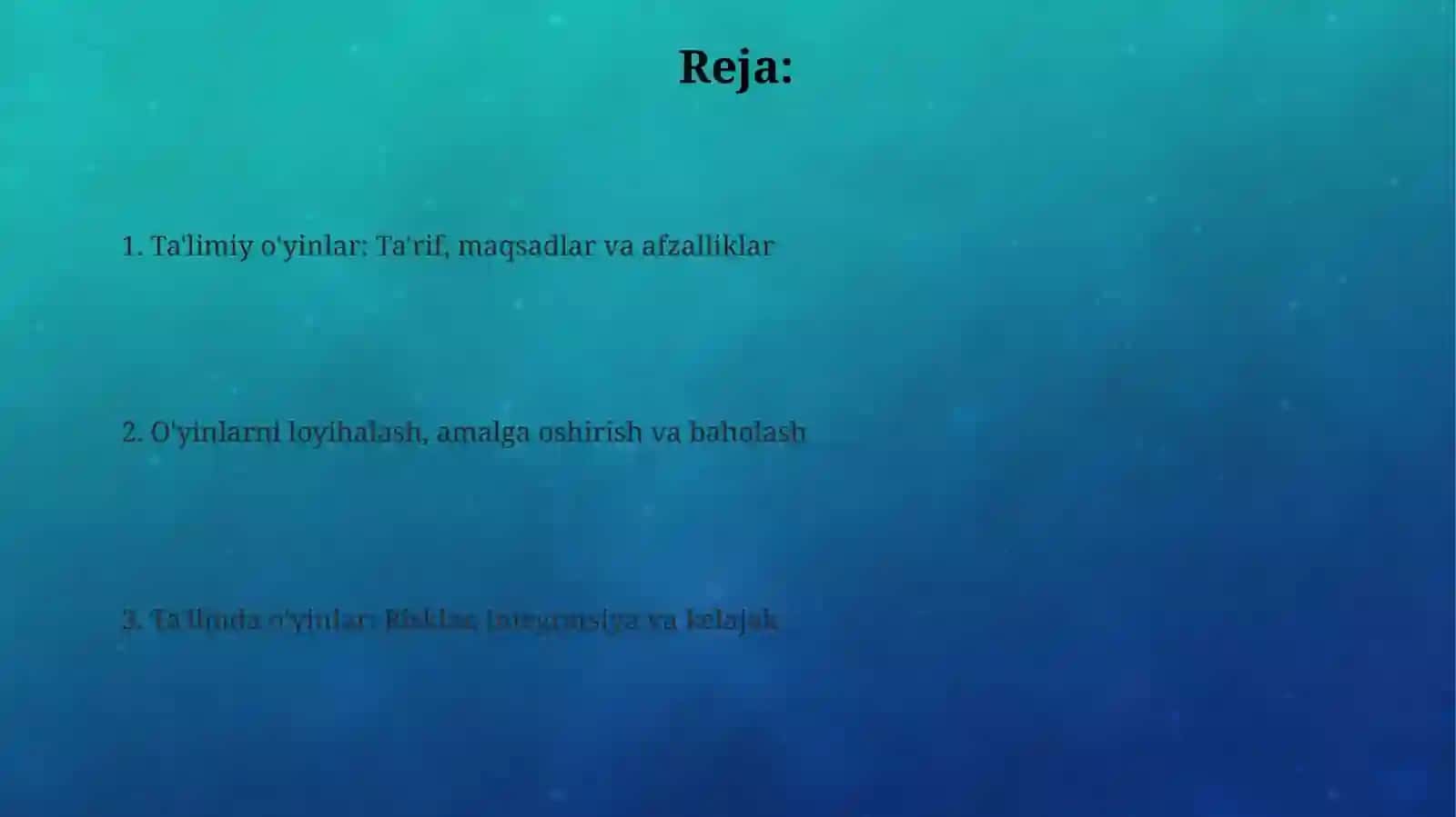 Trening vaqtida oʻyinlar 2