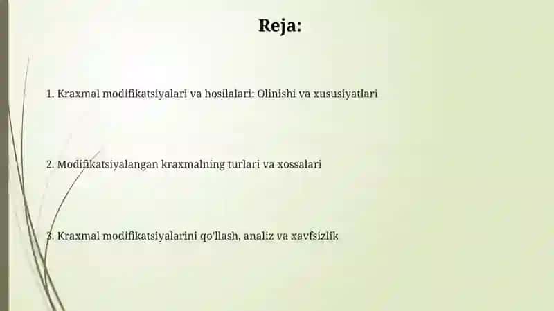 Kraxmal modifikatsiyasi va xossalari 2