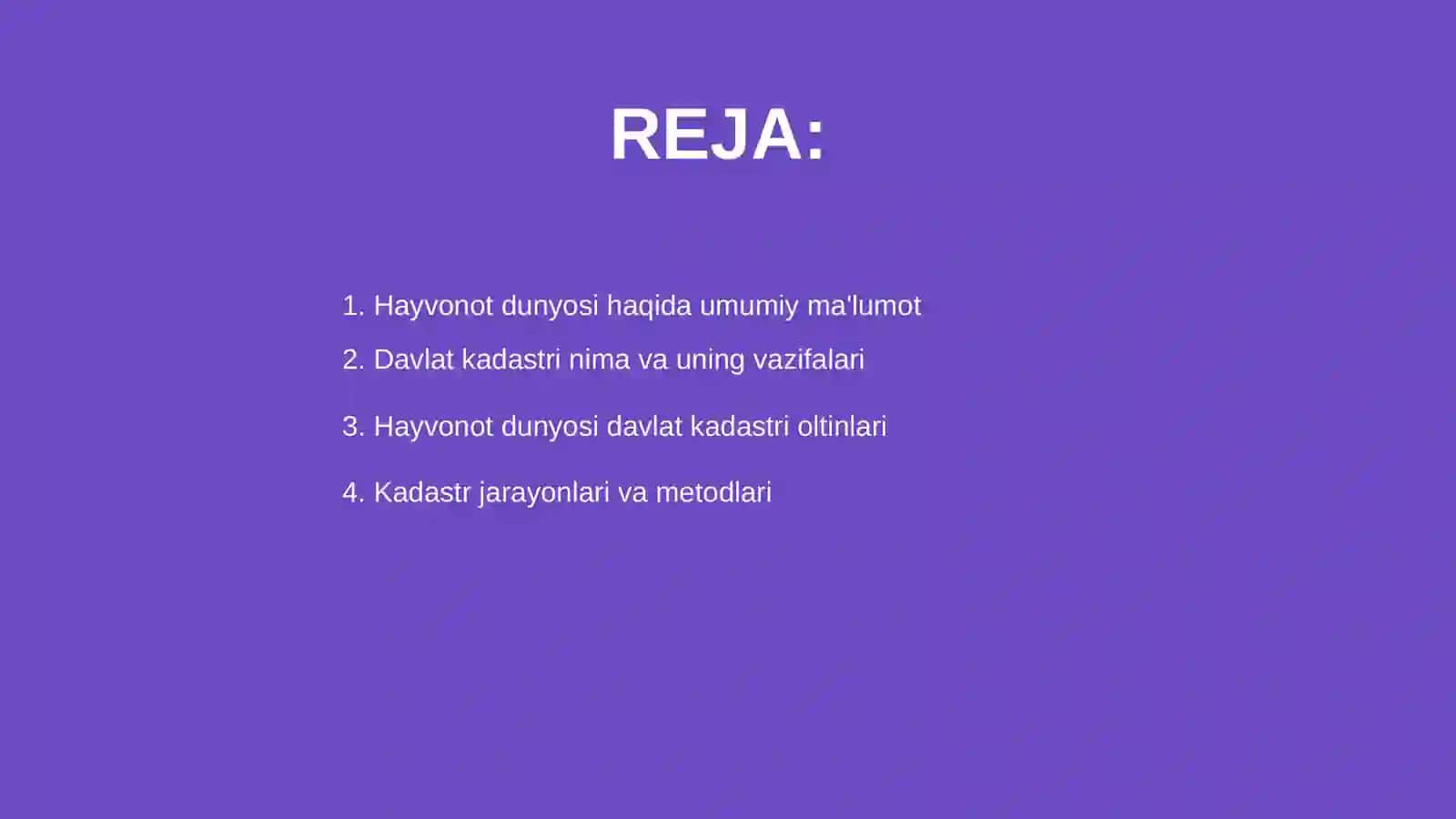 Hayvonot dunyosi davlat kadastri 2