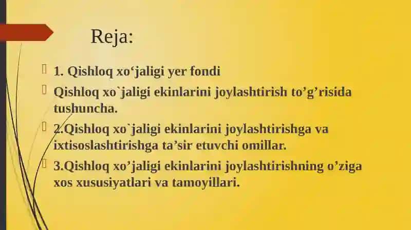 Qishloq xo‘jaligi yer fondi 2