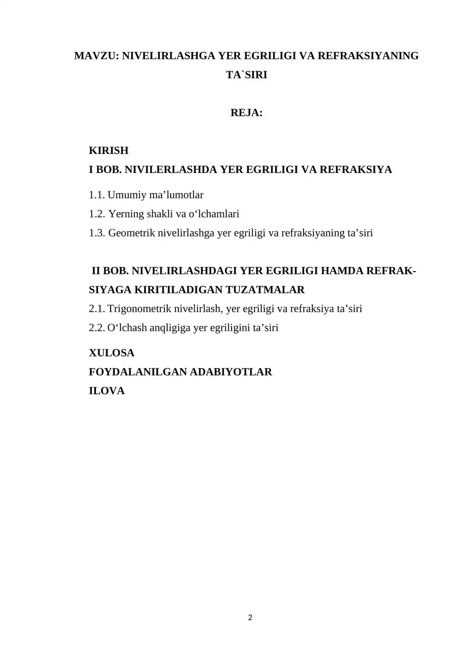 NIVILERLASHGA YER EGRILIGI VA REFRAKSIYANING TA`SIRI 2