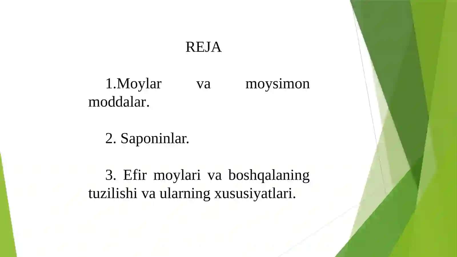 Moylar va moysimon moddalar, Saponinlar, Efir moylari 2