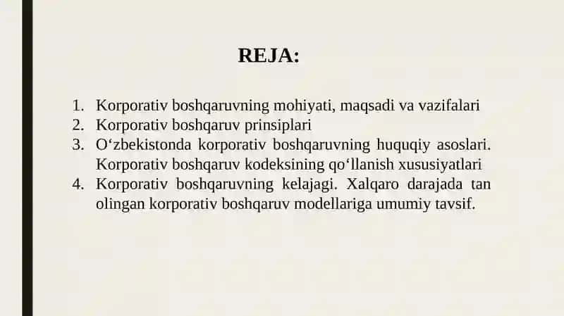 Korporativ boshqaruvning maqsadi,ahamiyati 2