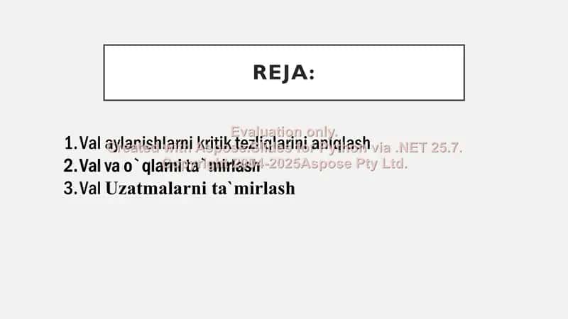 Va o`qlar o`ta yuqori yuklanish va ta'mirlash 2