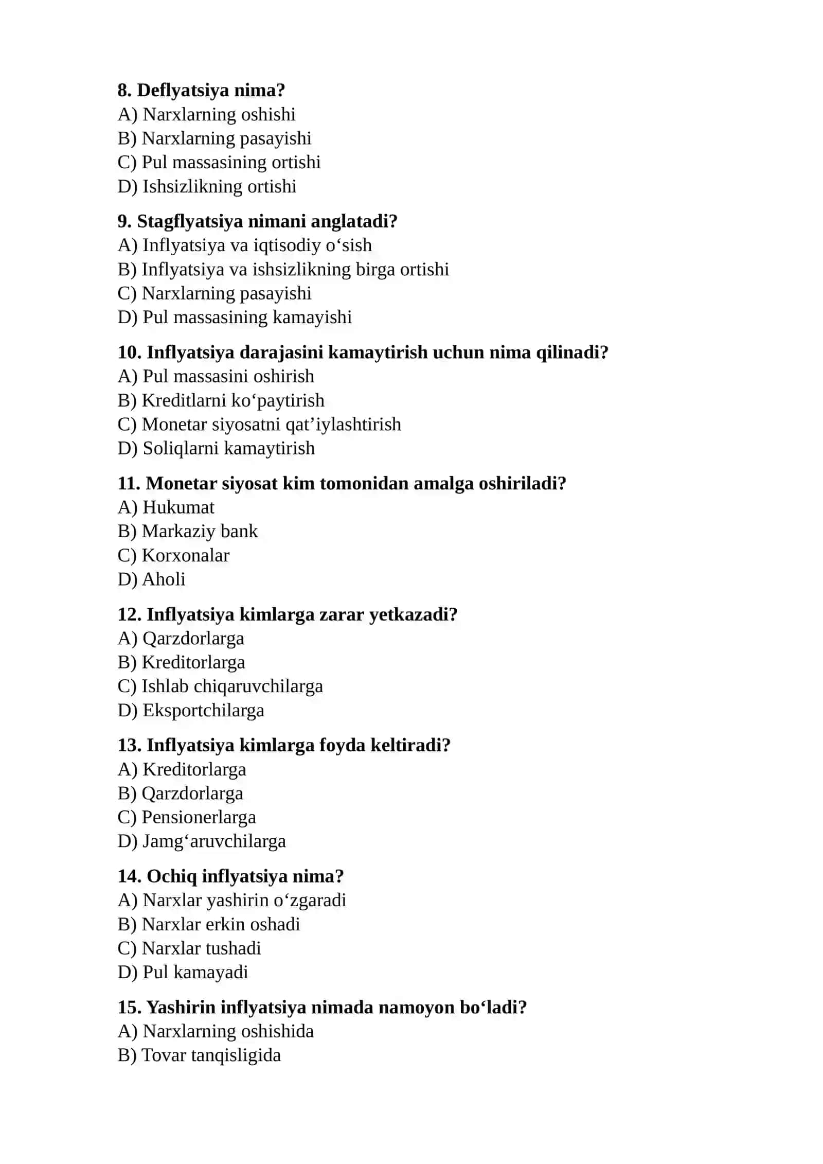 Inflyatsiya jarayonlari tahlili 2