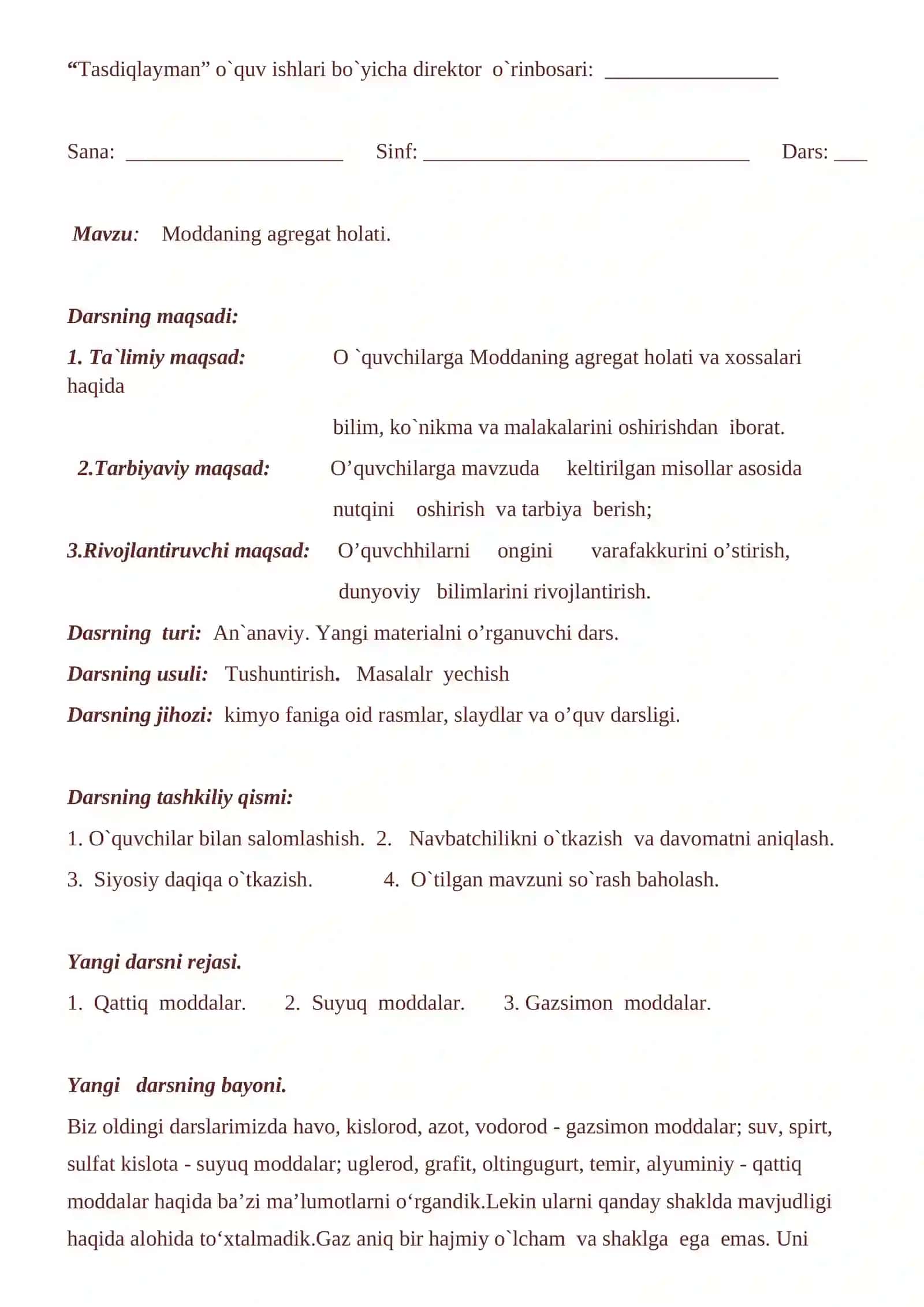 Moddaning agregat holati 2