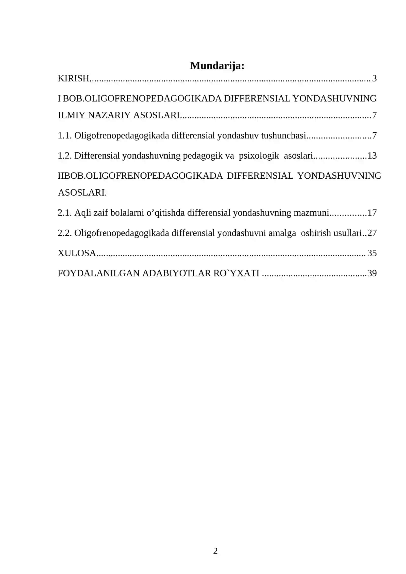 Oligofrenopedagogikada differensial yondashuv 2