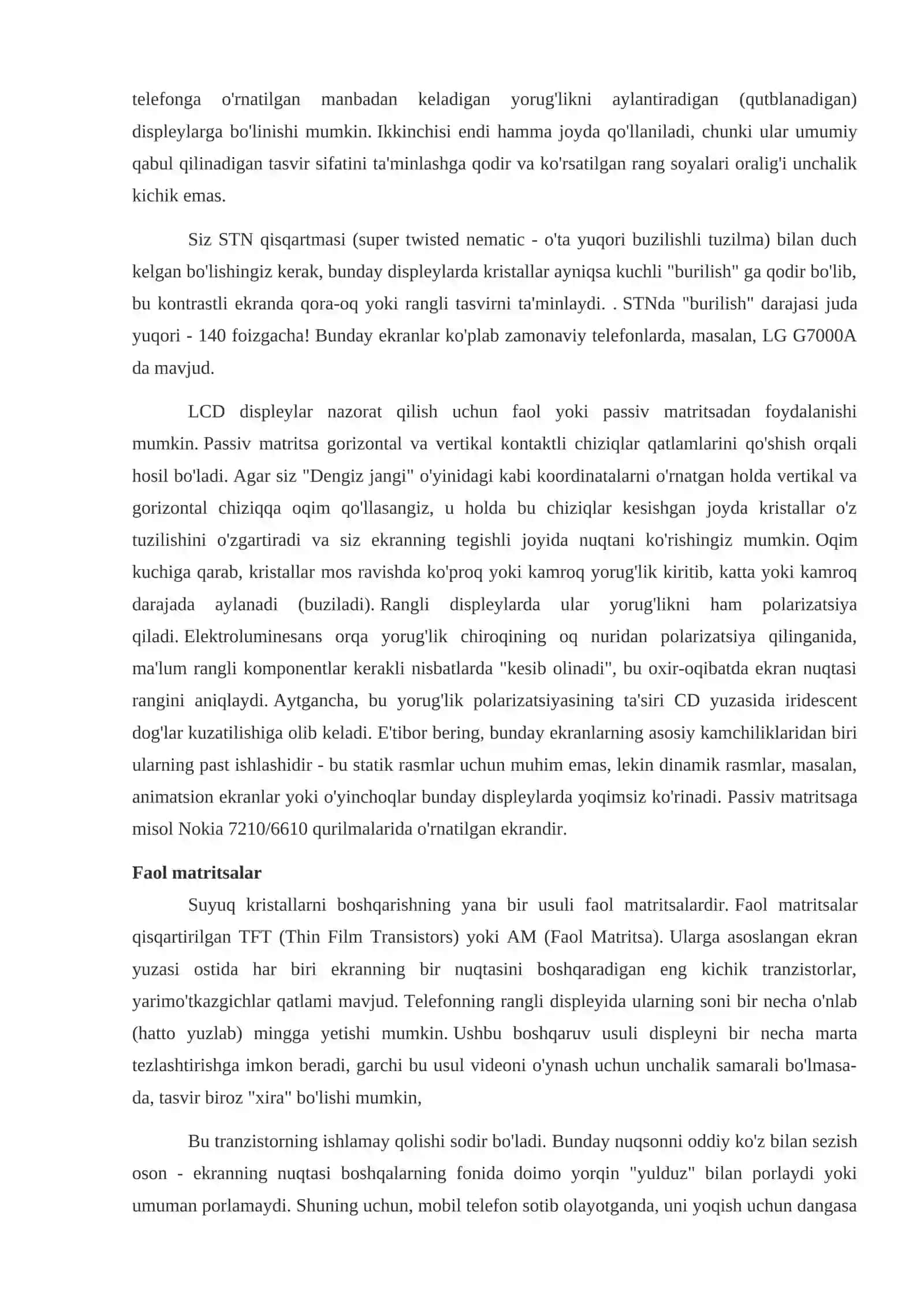 Displey ishlab chiqarish texnologiyalari 2
