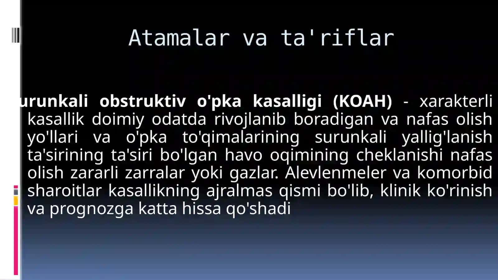 Surunkali obstruktiv o'pka kasalligi 2
