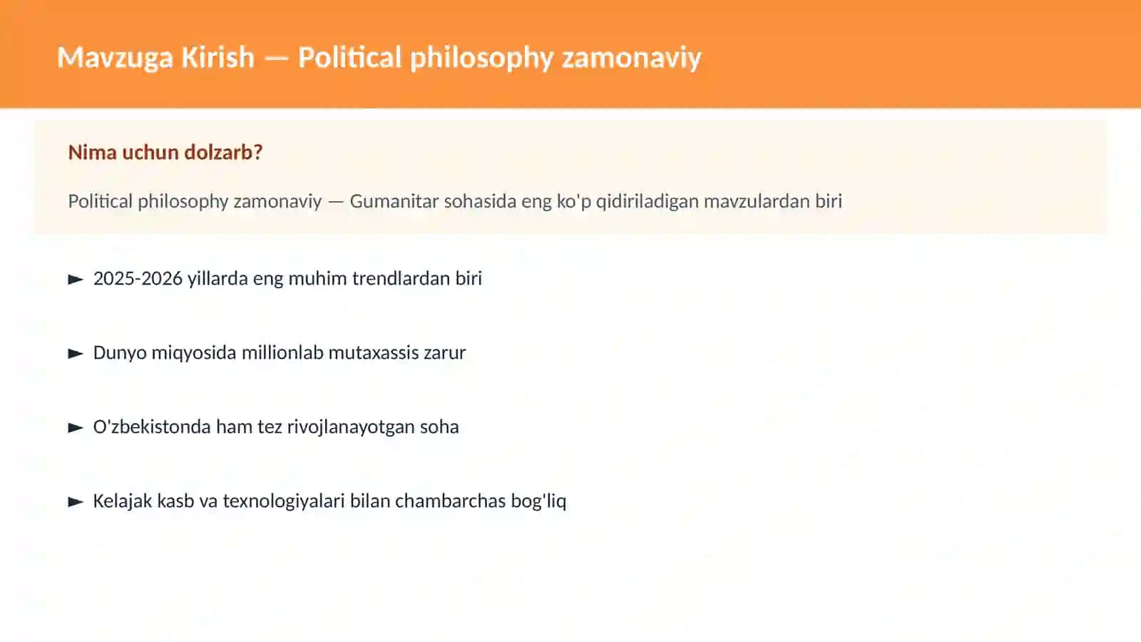 Political philosophy zamonaviy 2
