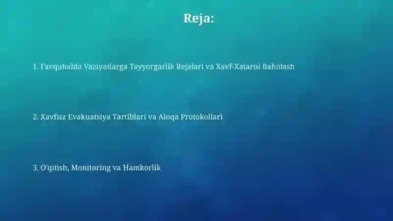 Xavf-xatarni baholash va oldini olish 2