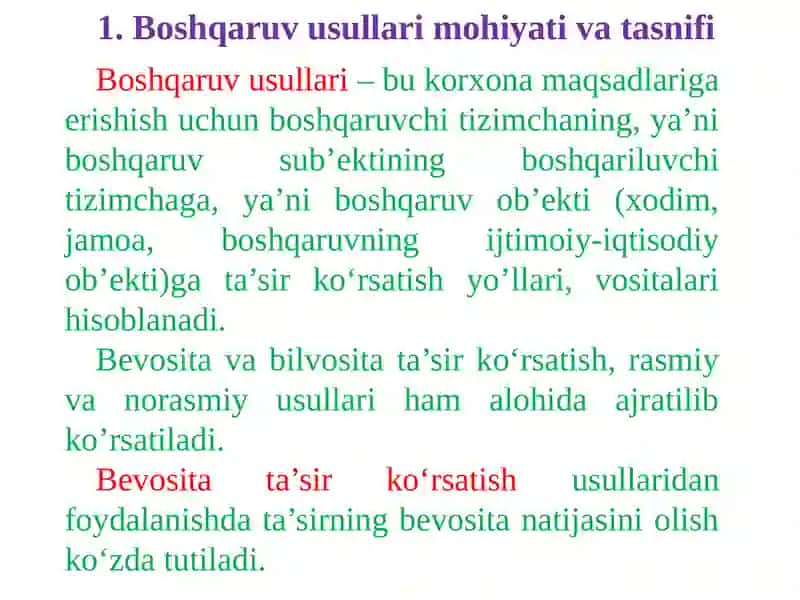 BOSHQARUV USULLARI 2