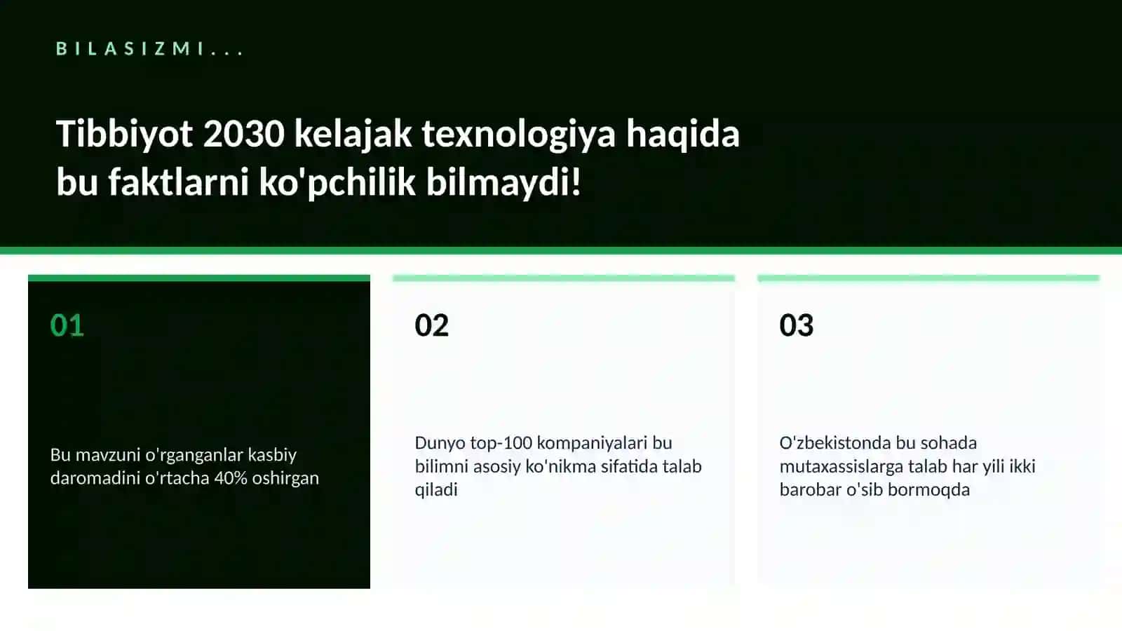 TIBBIYOT 2030 KELAJAK TEXNOLOGIYA 2