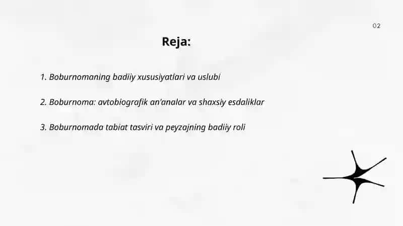 Boburnoma va uning badiiy adabiyotdagi orni ahamiyati 2