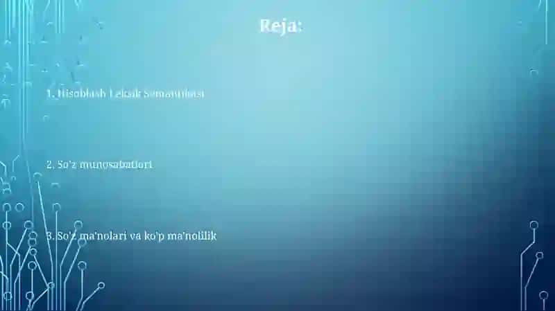 Hisoblash Leksik Semantikasi 2