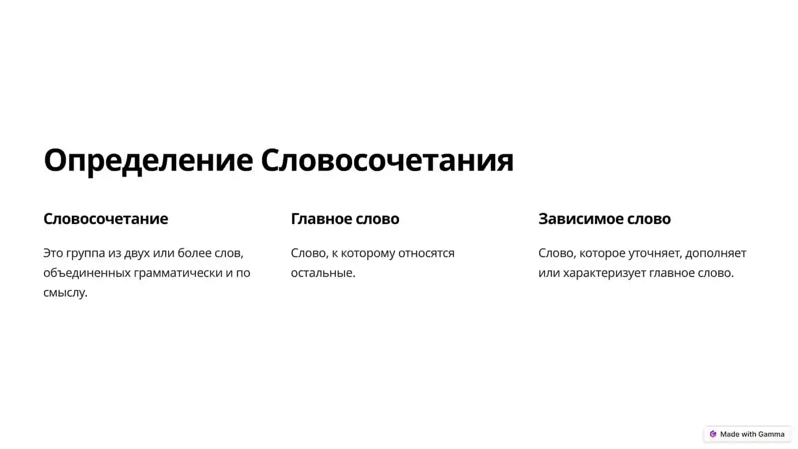 Определение Словосочетания 2