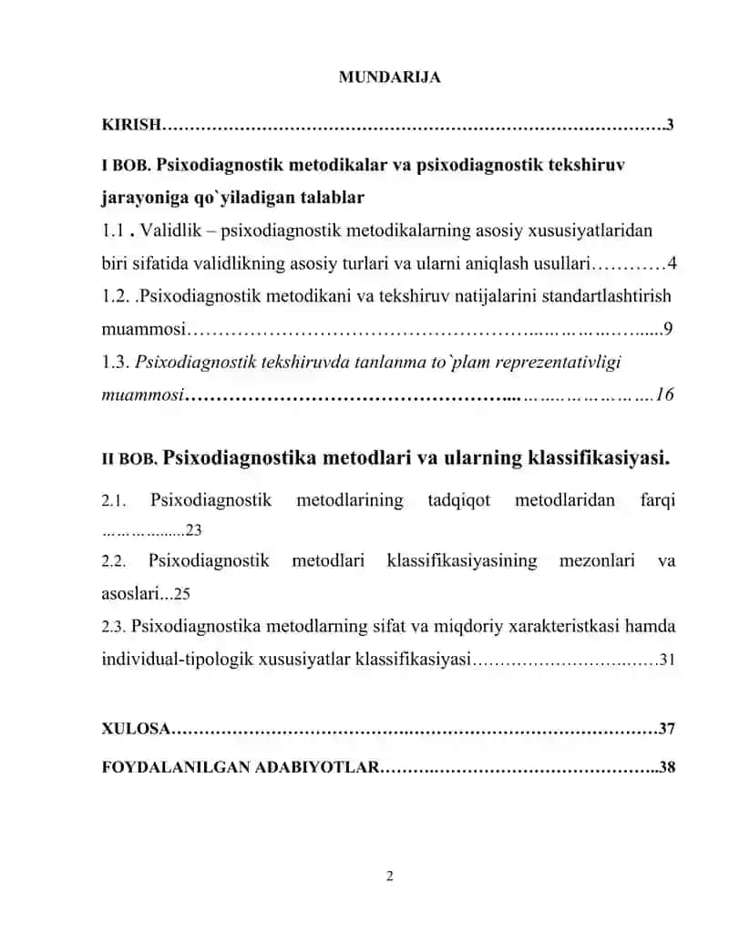Psixodiagnostik metodikalar klassifikatsiyasi 2