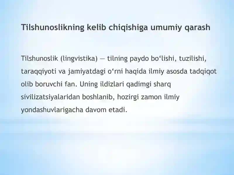 tilshunoslik fanining paydo bo'lishi 2