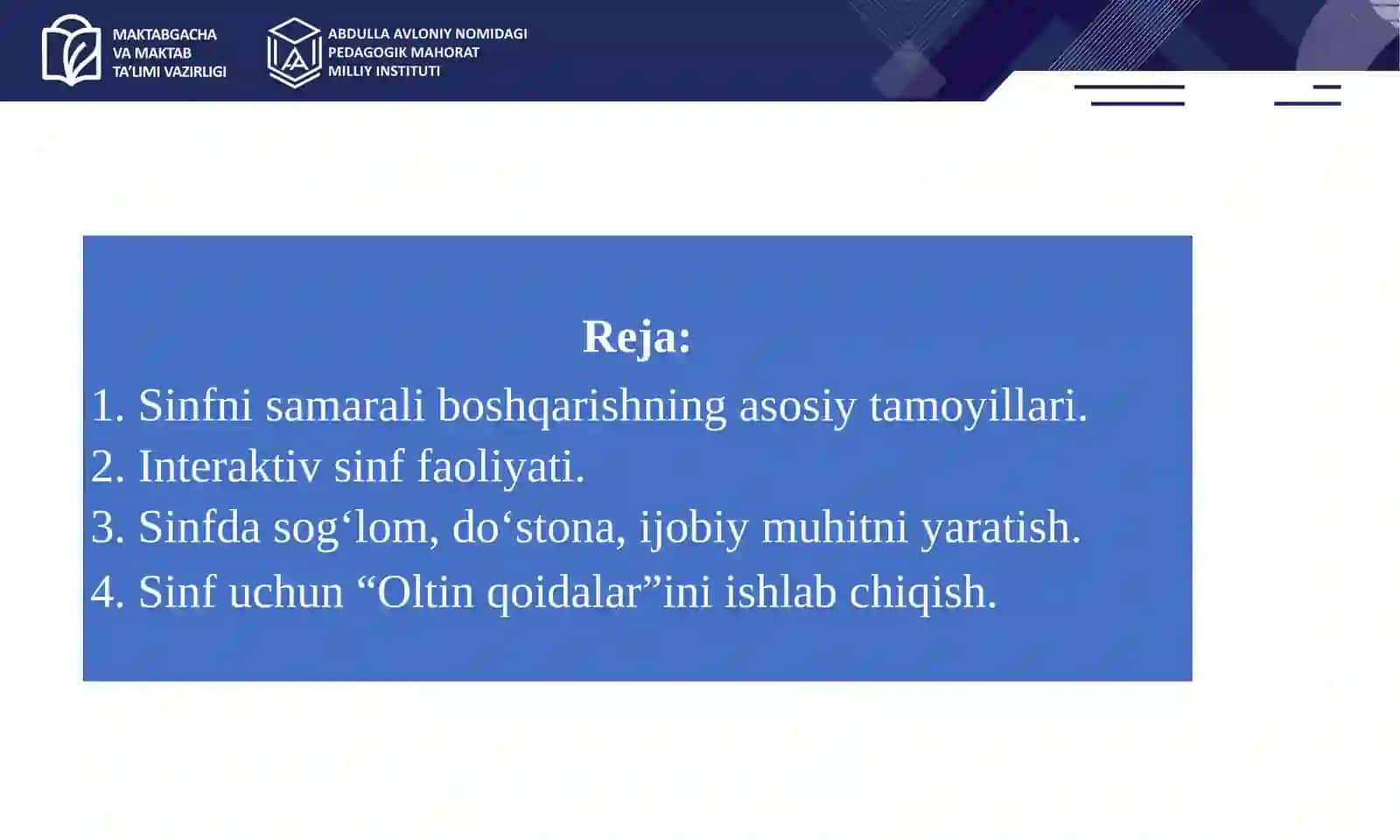 Sinfni boshqarishning samarali yoʻllari 2